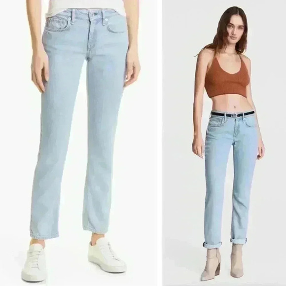 rag & bone Denim - NEW Rag & Bone Featherweight Dre Low-Rise Boyfriend Jeans Blossom Relaxed Denim